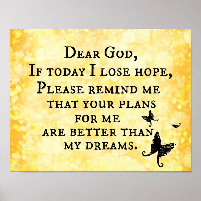 Poster Christian Quote, source d'inspiration : Dear God (Devant)