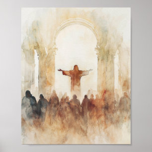Poster Christian Watercolor Mur Art Jésus