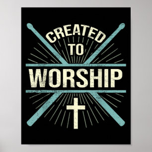 Poster Christian Worship Band Créé Pour Adorer Drummer