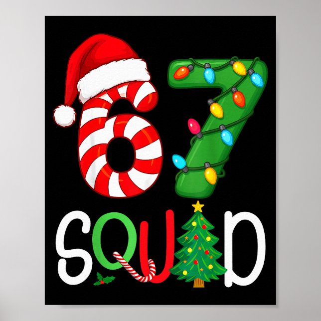 Poster Christmas 67 Squad Funny Candy Cane And Lights Xma (Devant)