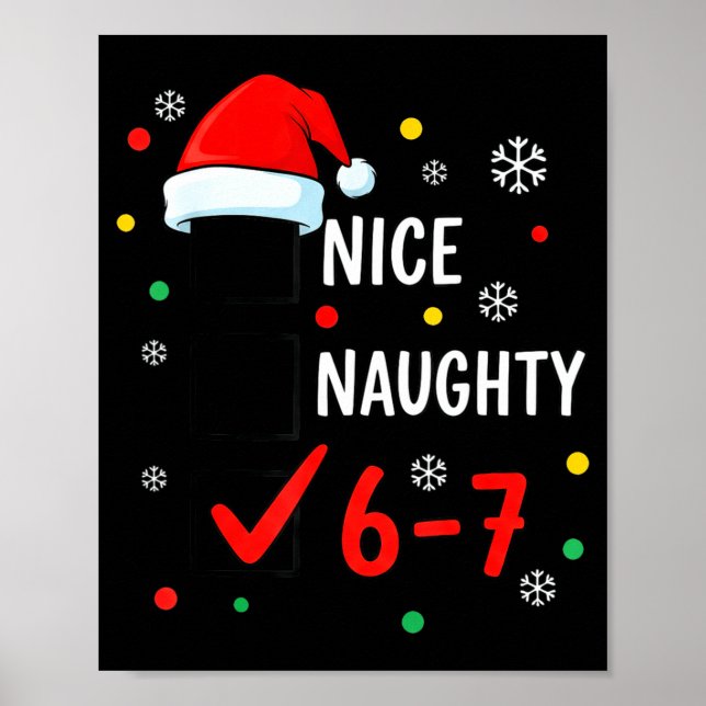Poster Christmas 6-7 Meme Nice Naughty Checklist Santa Ha (Devant)
