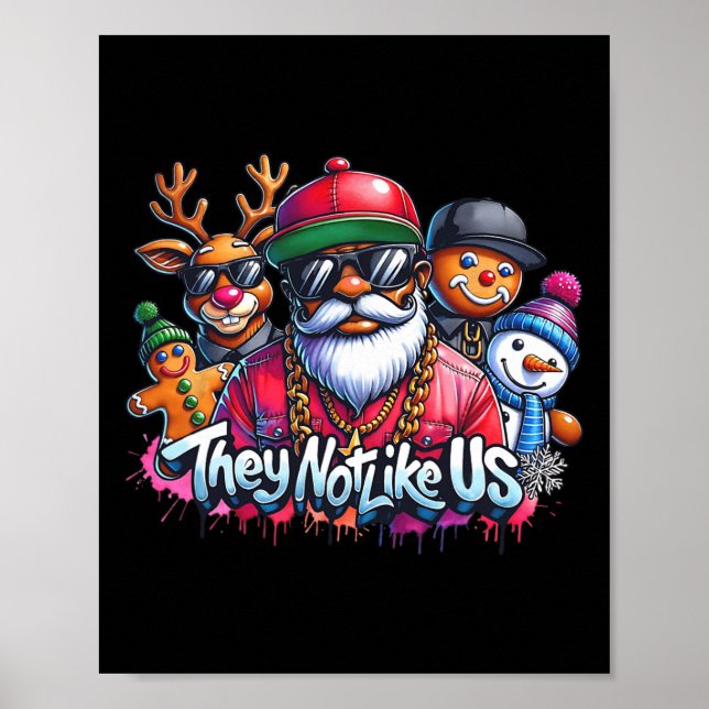 Poster Christmas African Santa They Not Like Us Merry Chr (Devant)