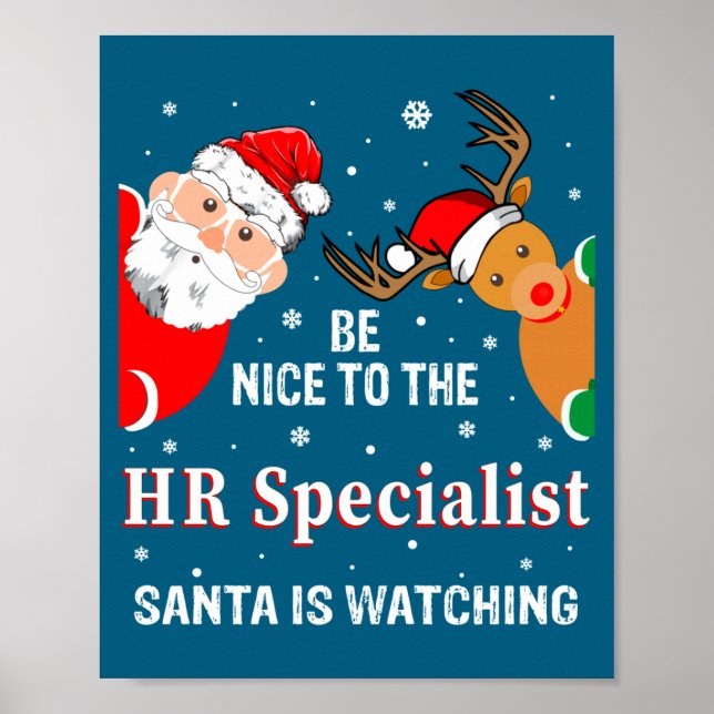 Poster Christmas Be Nice To The Hr Specialist Santa Long  (Devant)