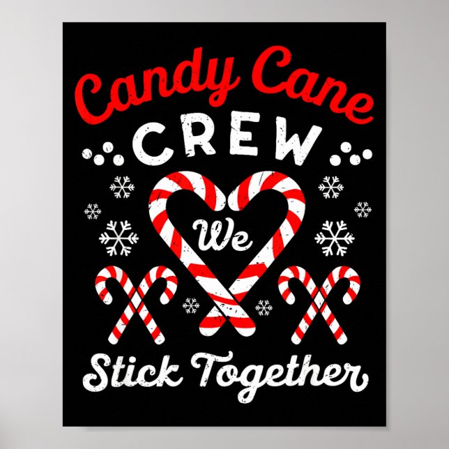 Poster Christmas Candy Cane Heart Holiday Family Matching (Devant)