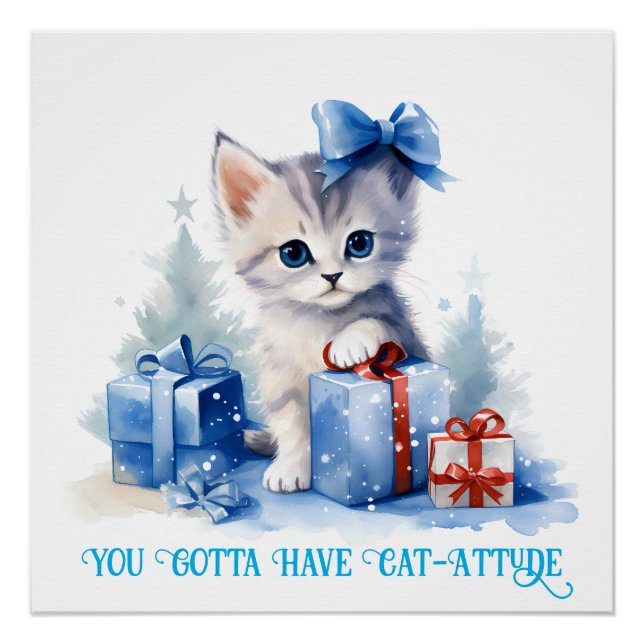 Poster Christmas Cat (Devant)