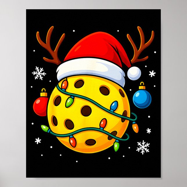 Poster Christmas Ckleball Santa Hat Lights Srts Xmas Paja (Devant)