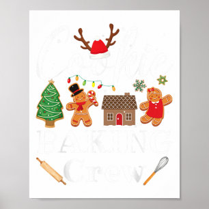 Poster Christmas Cookie Baking Équipe de cuisine familial