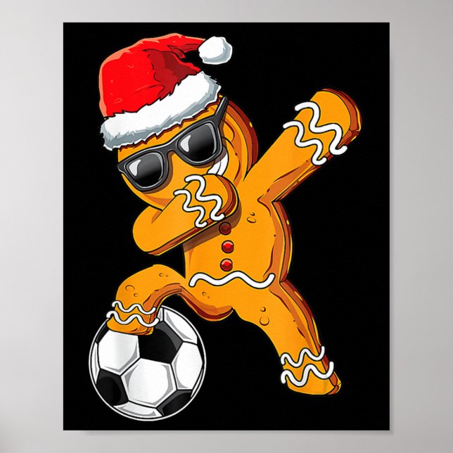 Poster Christmas Dabbing Gingerbread Homme Dab Football F (Devant)