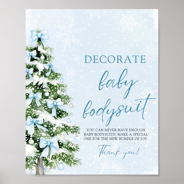 Poster Christmas Decorate Baby Bodysuits Baby Shower Game (Devant)