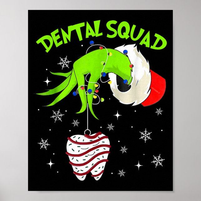 Poster Christmas Dental Squad Cute Dentist Dental Hygieni (Devant)