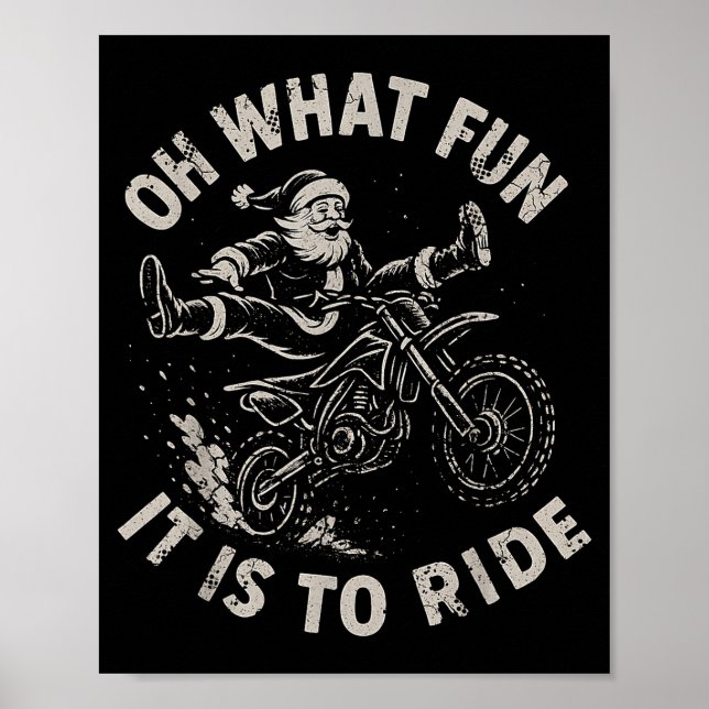 Poster Christmas Dirt Bike Santa Motocross Born To Sleigh (Devant)