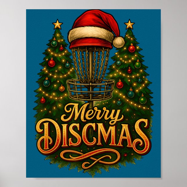 Poster Christmas Disc Golf Merry Discmas  (Devant)