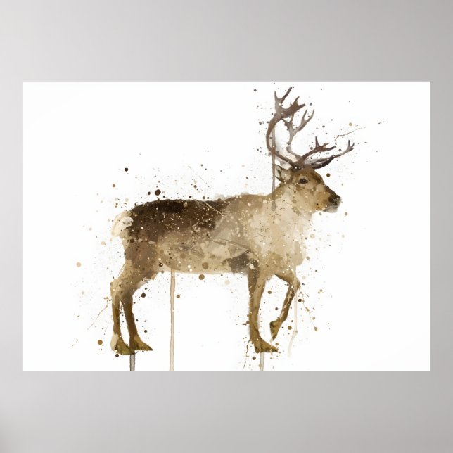 Poster Christmas Gift Reindeer (Devant)