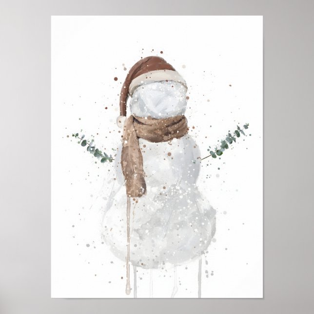 Poster Christmas Gift Snowman (Devant)