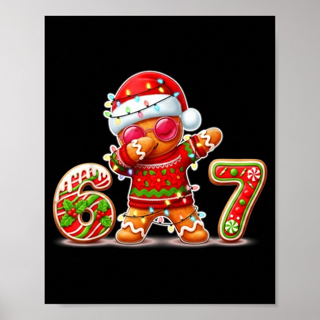 Poster Christmas Gingerbread Six Seven 67 Ice Cream Drip  (Devant)
