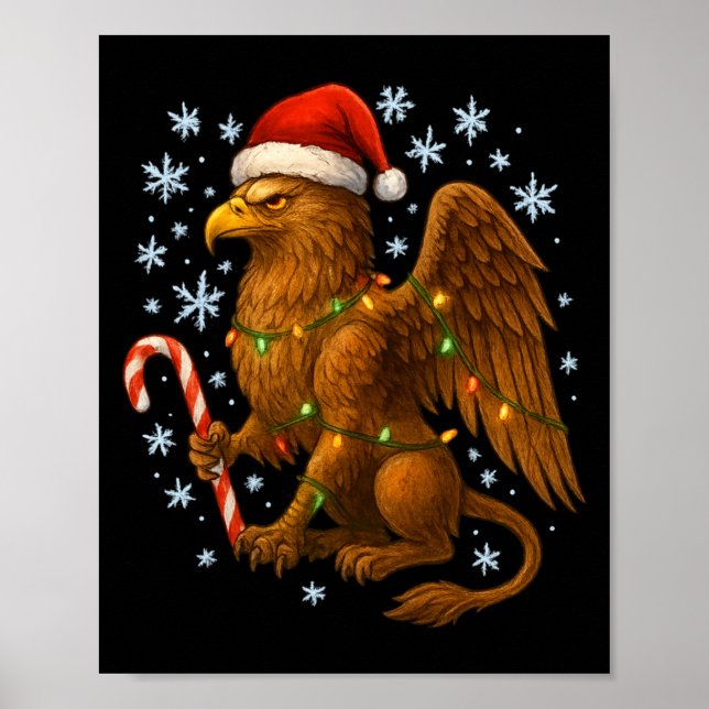 Poster Christmas Griffin Magic Mythical Holiday Srit Long (Devant)