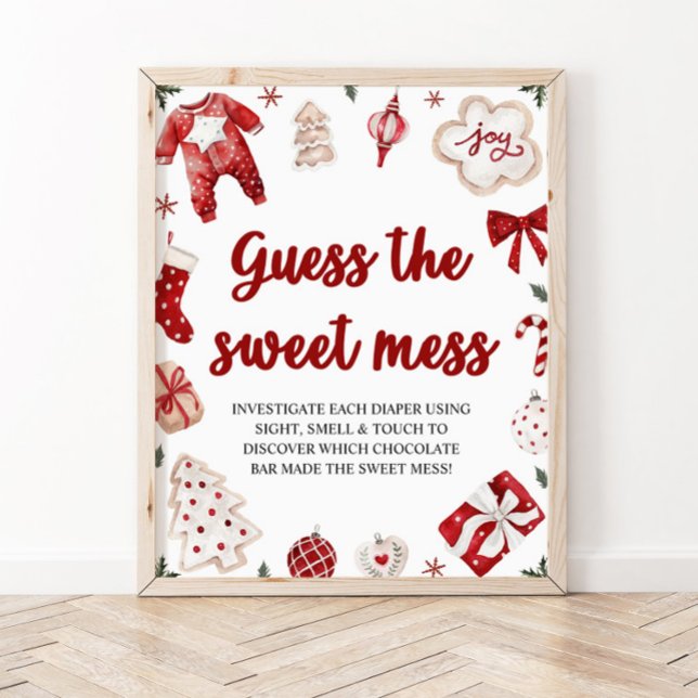 Poster Christmas Guess of the Sweet Mess Baby shower Game (Créateur téléchargé)