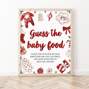 Poster Christmas Guess the Baby Food Baby shower Jeu