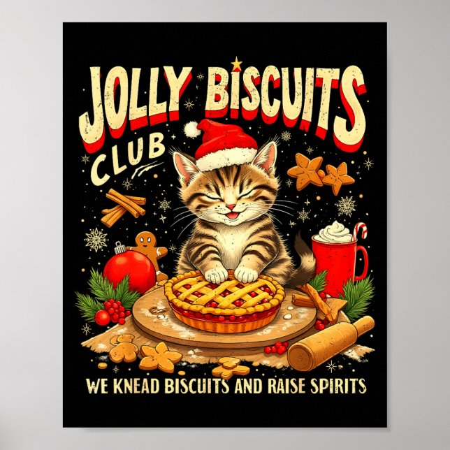 Poster Christmas Jolly Biscuits Club Cute Cat Lovers Baki (Devant)
