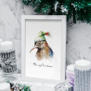 Poster Christmas Kiwi Bird, personnalisable