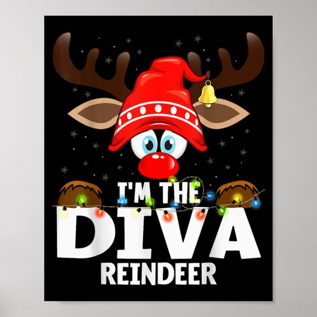 Poster Christmas Matching I'm The Diva Reindeer  (Devant)