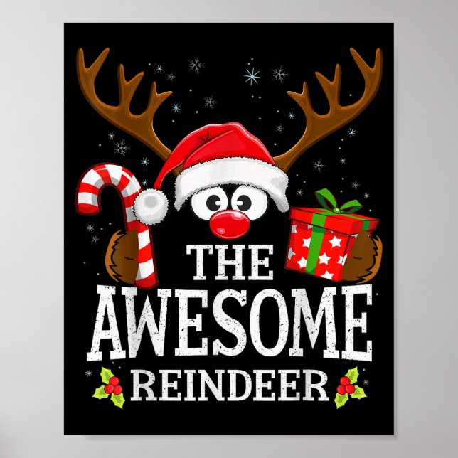 Poster Christmas Matching The Awesome Reindeer Family  (Devant)