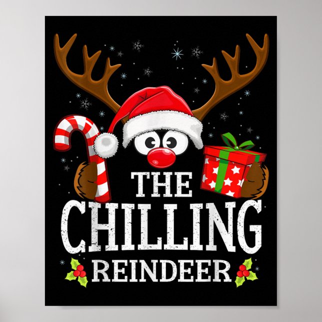Poster Christmas Matching The Chilling Reindeer Family  (Devant)