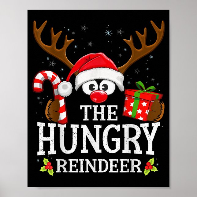 Poster Christmas Matching The Hungry Reindeer Family  (Devant)