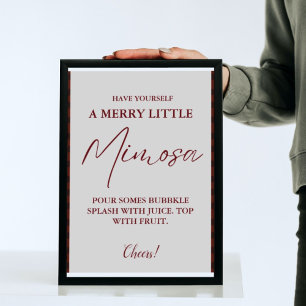 Poster Christmas Mimosa bar Signale Fête des mariées Brun