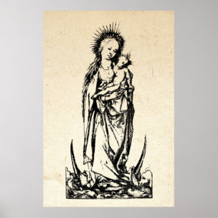 Poster Christmas Nativity Madonna and Child Virgin Mary  