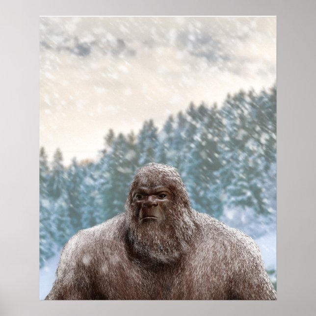 POSTER CHRISTMAS NEIGE BIGFOOT SASQUATCH III (Devant)