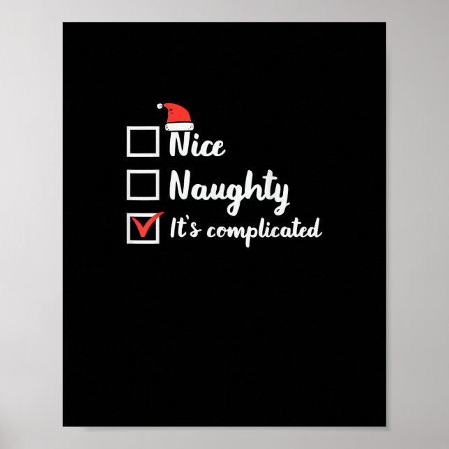 Poster Christmas Nice Naughty Its Complicated  (Devant)