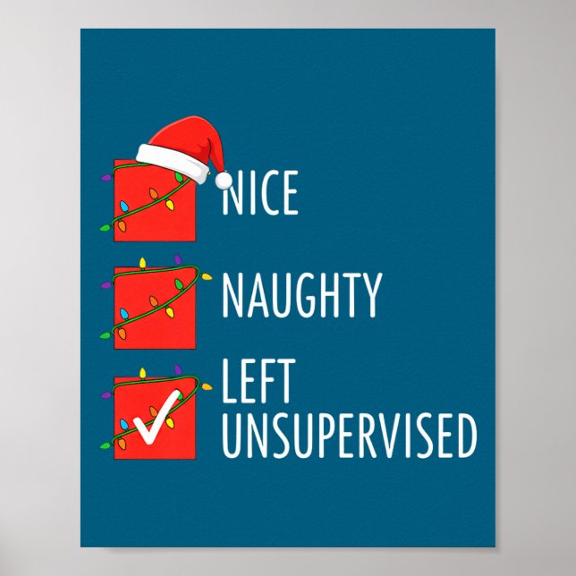 Poster Christmas Nice Naughty Left Unsupervised Naughty O (Devant)