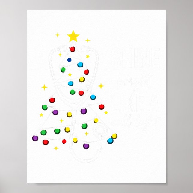 Poster Christmas Nurse Shine Bright Like A Call Light Xma (Devant)