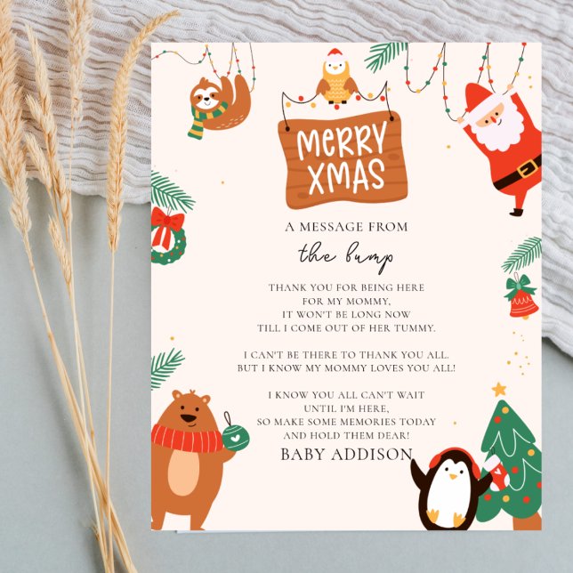 Poster Christmas Père Noël, Un Message Du Bump Sign (Créateur téléchargé)