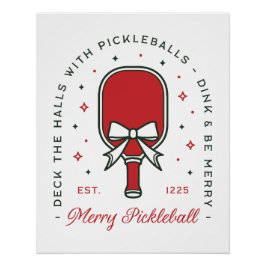 Poster Christmas pickleball funny quotes party aesthetic