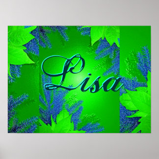 Poster Christmas Poinsettia Green Lisa