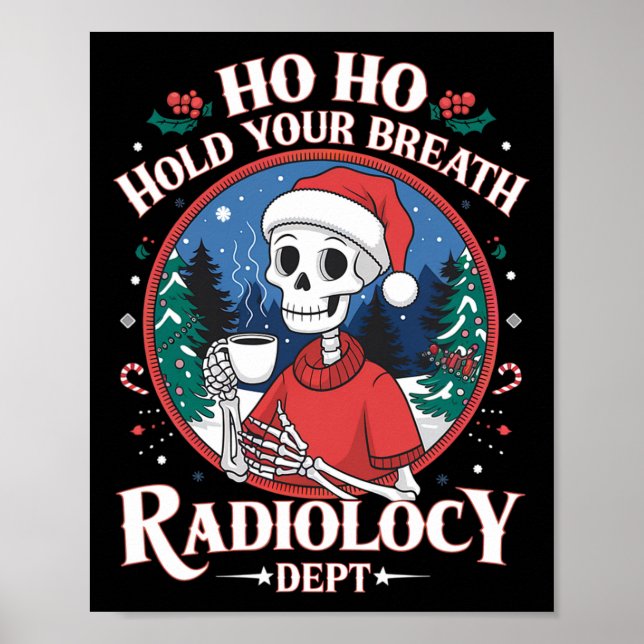 Poster Christmas Radiology Tech Skeleton Xray Tech Ct Mri (Devant)