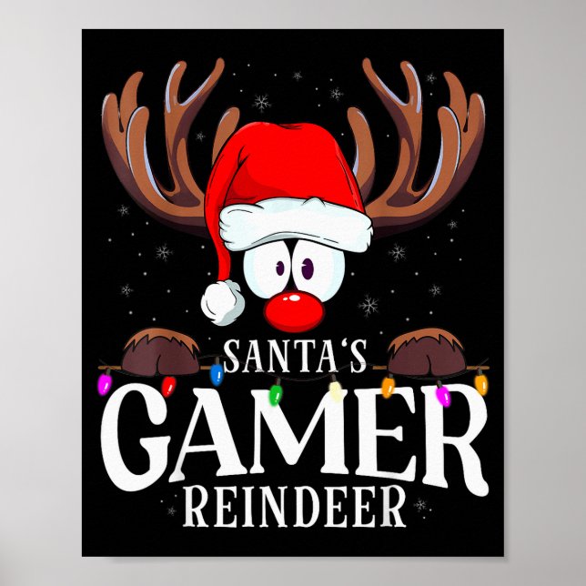 Poster Christmas Santa's Gamer Reindeer Matching X-mas  (Devant)