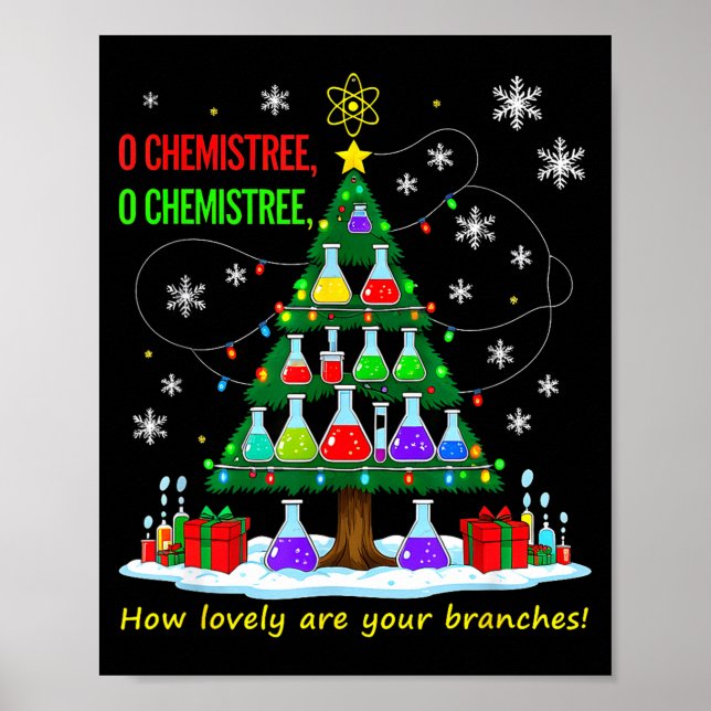 Poster Christmas Science Teacher 67 Meme Santa Oh Chemist (Devant)