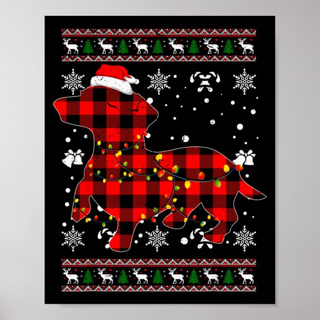 Poster Christmas Shirt For Dachshund Lover Gift Santa Buf (Devant)