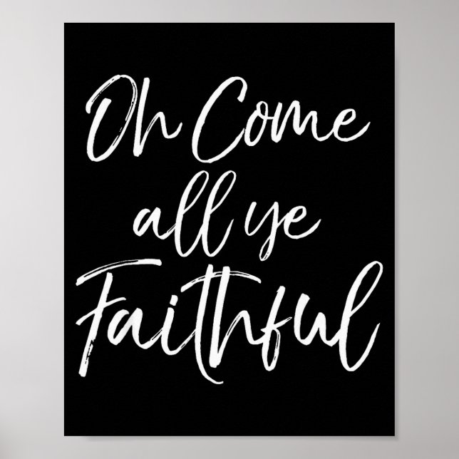 Poster Christmas Song Lyric Christian Quote Oh Come All Y (Devant)