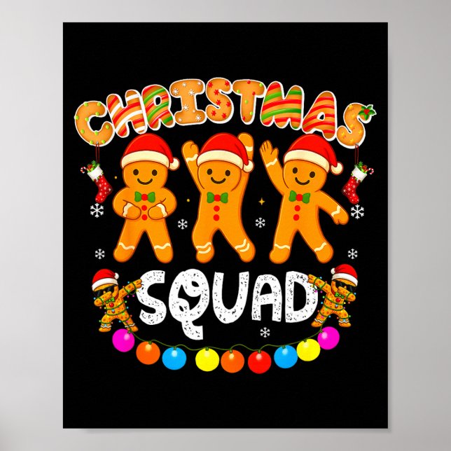 Poster Christmas Squad Funny Xmas Gingerbread Family Matc (Devant)