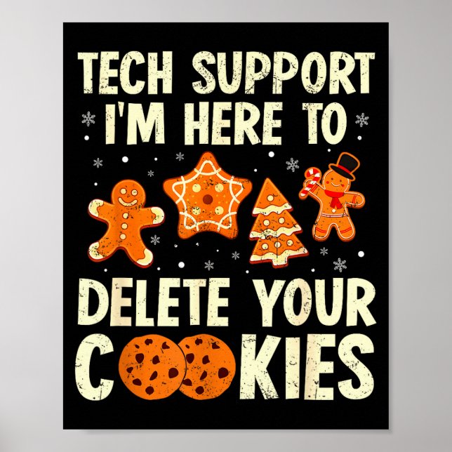 Poster Christmas Tech Suprt Here To Delete Cookies Xmas M (Devant)