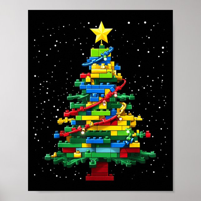 Poster Christmas Tree Block Brick Building Xmas Master Bu (Devant)