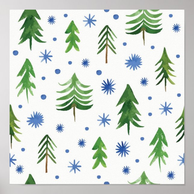 Poster Christmas tree pattern (Devant)