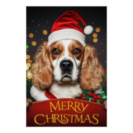 Poster Christmas with Cocker Spaniel