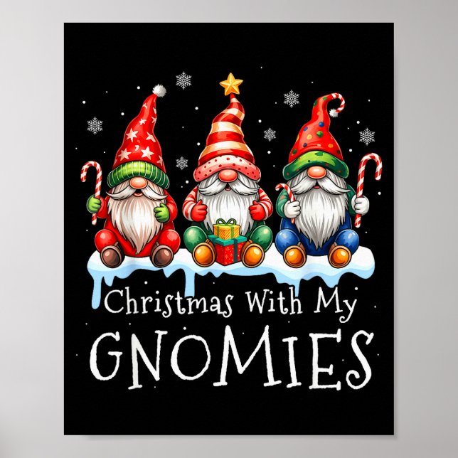 Poster Christmas With My Gnomies Buffalo Plaid Gnome Fami (Devant)