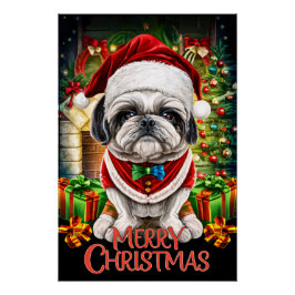 Poster Christmas with Shih-Tzu