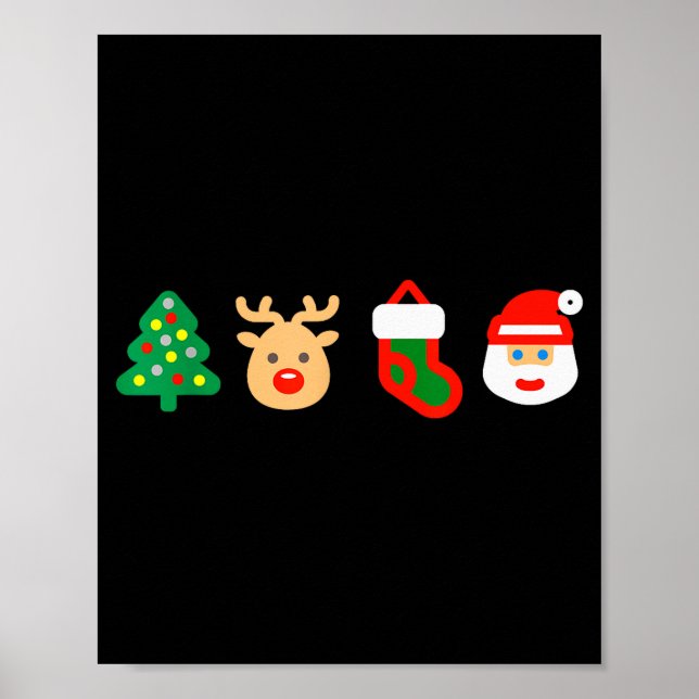 Poster Christmas Xmas Santa, Tree, Stocking, Reindeer Des (Devant)